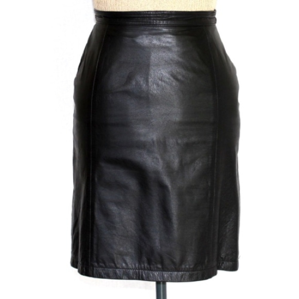 OPUS Genuine Leather Vintage Black Skirt 5